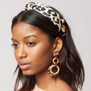 Lele Sadoughi Headband Leopard Silk
